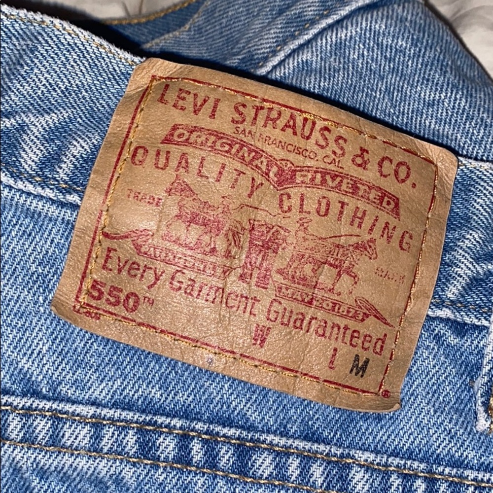 Blue High-Waisted Levi Jean Shorts